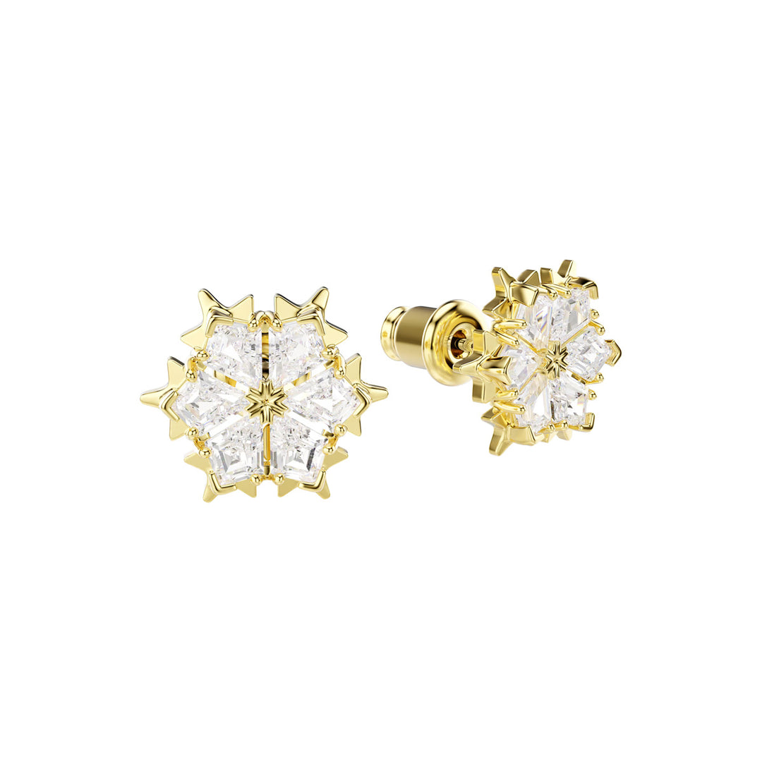 Swarovski Magic Ohrstecker Verschiedene Schliffe Schneeflocke Weiss 18K goldbeschichtet - 5757816