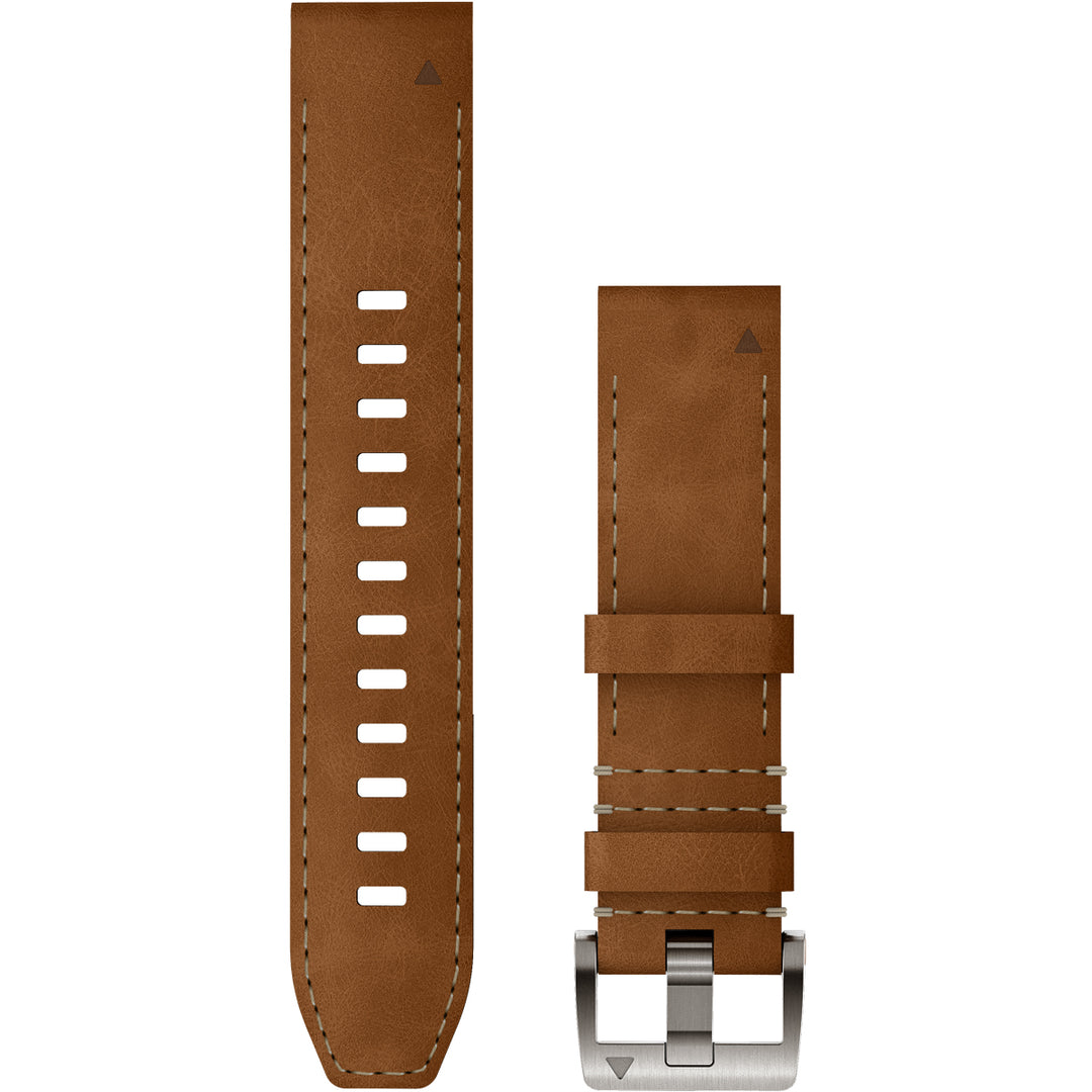 Garmin MARQ QuickFit 22 Brown Leather Hybrid Strap - 010-14554-09