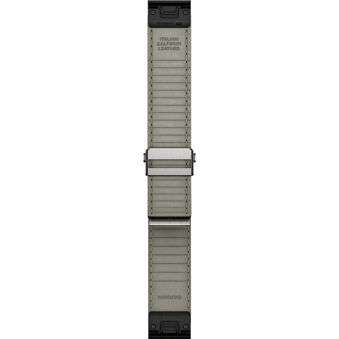 Garmin MARQ QuickFit 22 Black Leather Deployant Strap - 010-14554-08