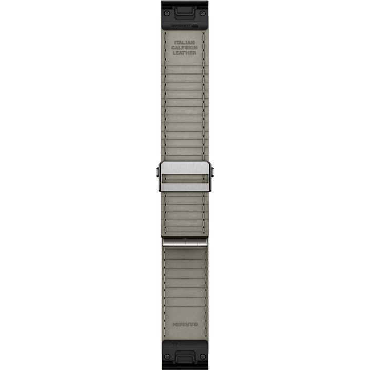 Garmin MARQ QuickFit 22 Black Leather Deployant Strap - 010-14554-08