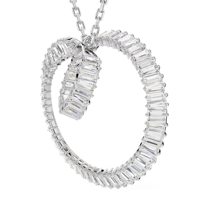 Swarovski Matrix Halskette Baguette Schliff Weiss Rhodiniert - 5727114