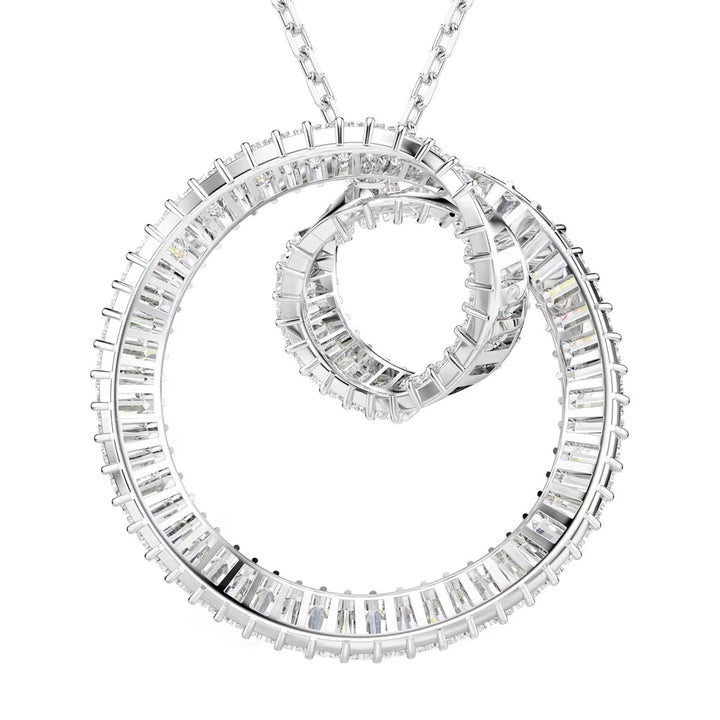 Swarovski Matrix Halskette Baguette Schliff Weiss Rhodiniert - 5727114