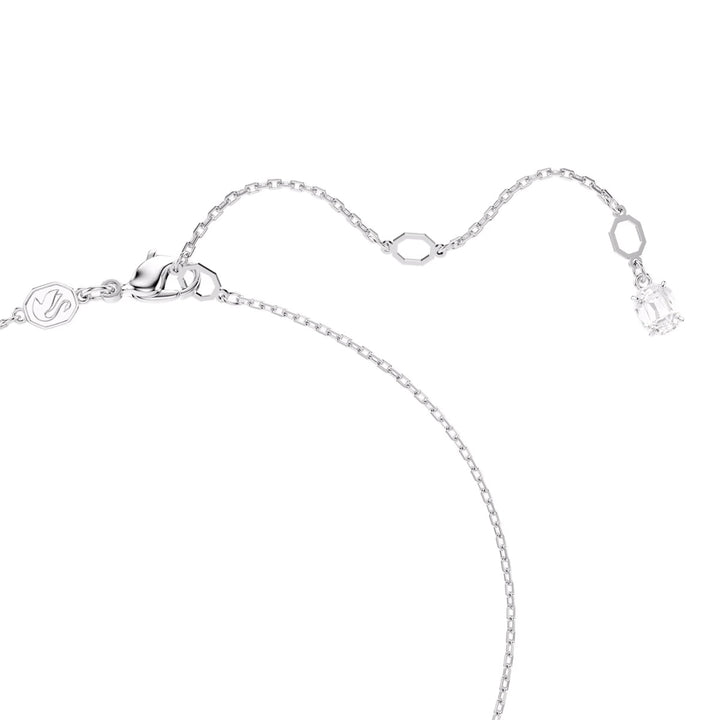 Swarovski Matrix Halskette Kristallperle Rundschliff Weiss Rhodiniert - 5688751