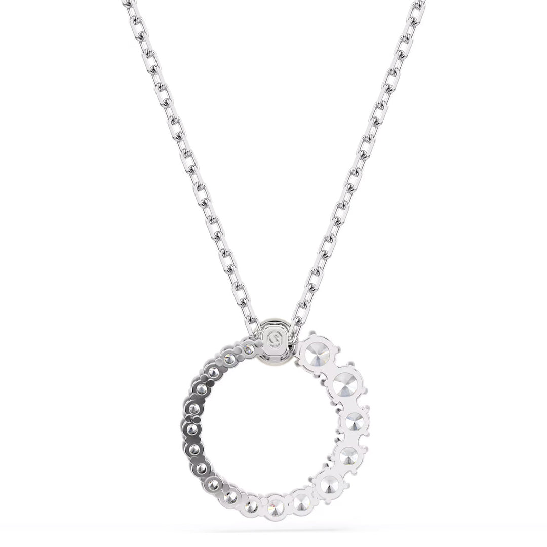 Swarovski Matrix Halskette Kristallperle Rundschliff Weiss Rhodiniert - 5688751