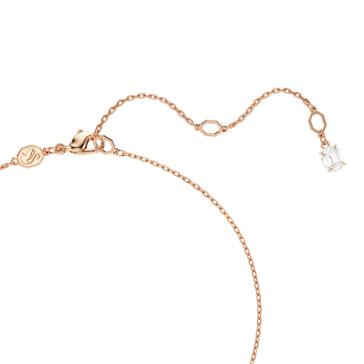 Swarovski Matrix Halskette Kristallperle Rundschliff Weiss Roségold Legierungsschicht - 5692265