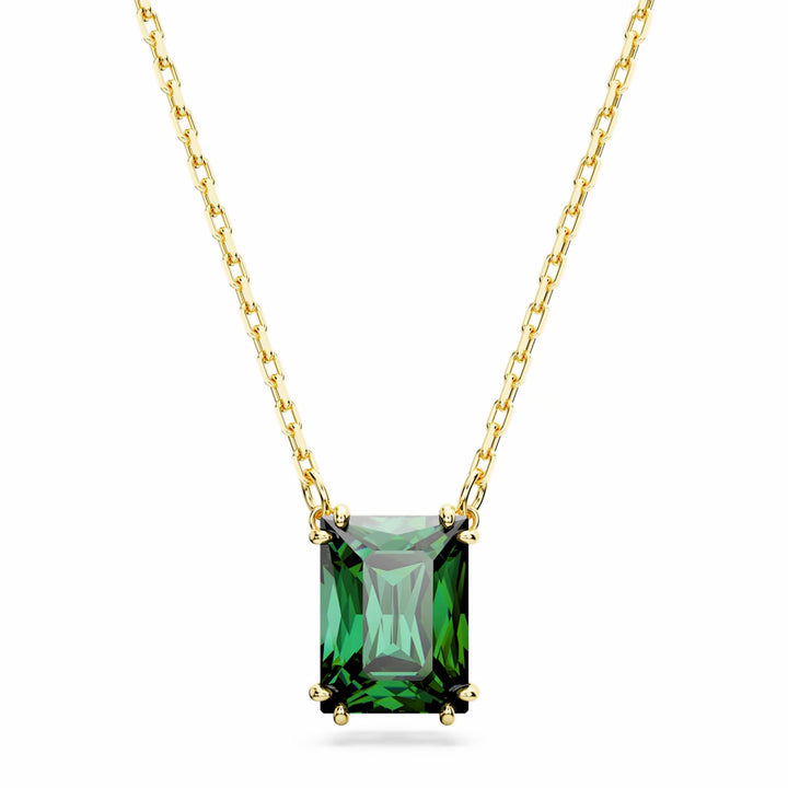 Swarovski Matrix Halskette Rechteckschliff Grün Gold - 5677141
