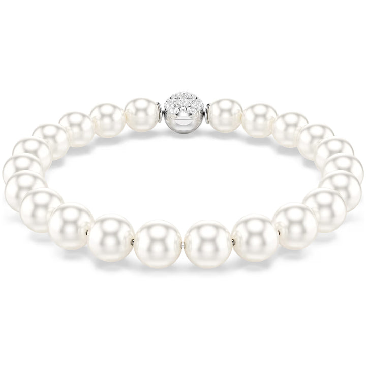 Swarovski Matrix Armband Kristallperle Weiss Rhodiniert - 5747747