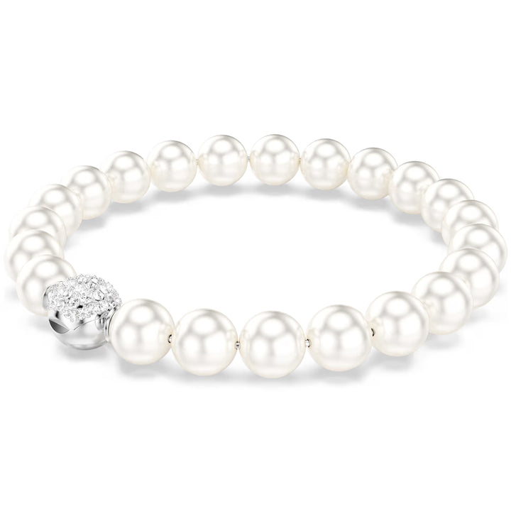 Swarovski Matrix Armband Kristallperle Weiss Rhodiniert - 5747747