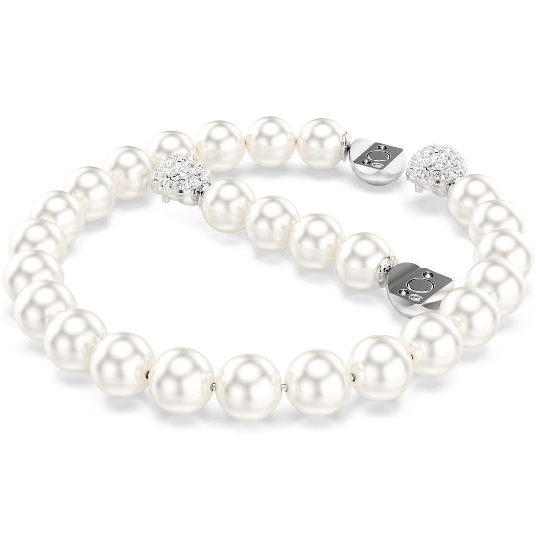 Swarovski Matrix Armband Kristallperle Weiss Rhodiniert - 5747747