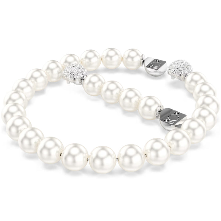 Swarovski Matrix Armband Kristallperle Weiss Rhodiniert - 5747747