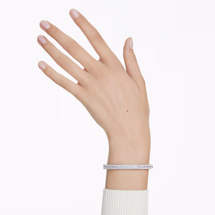 Swarovski Matrix Armreif Baguette Schliff Weiss