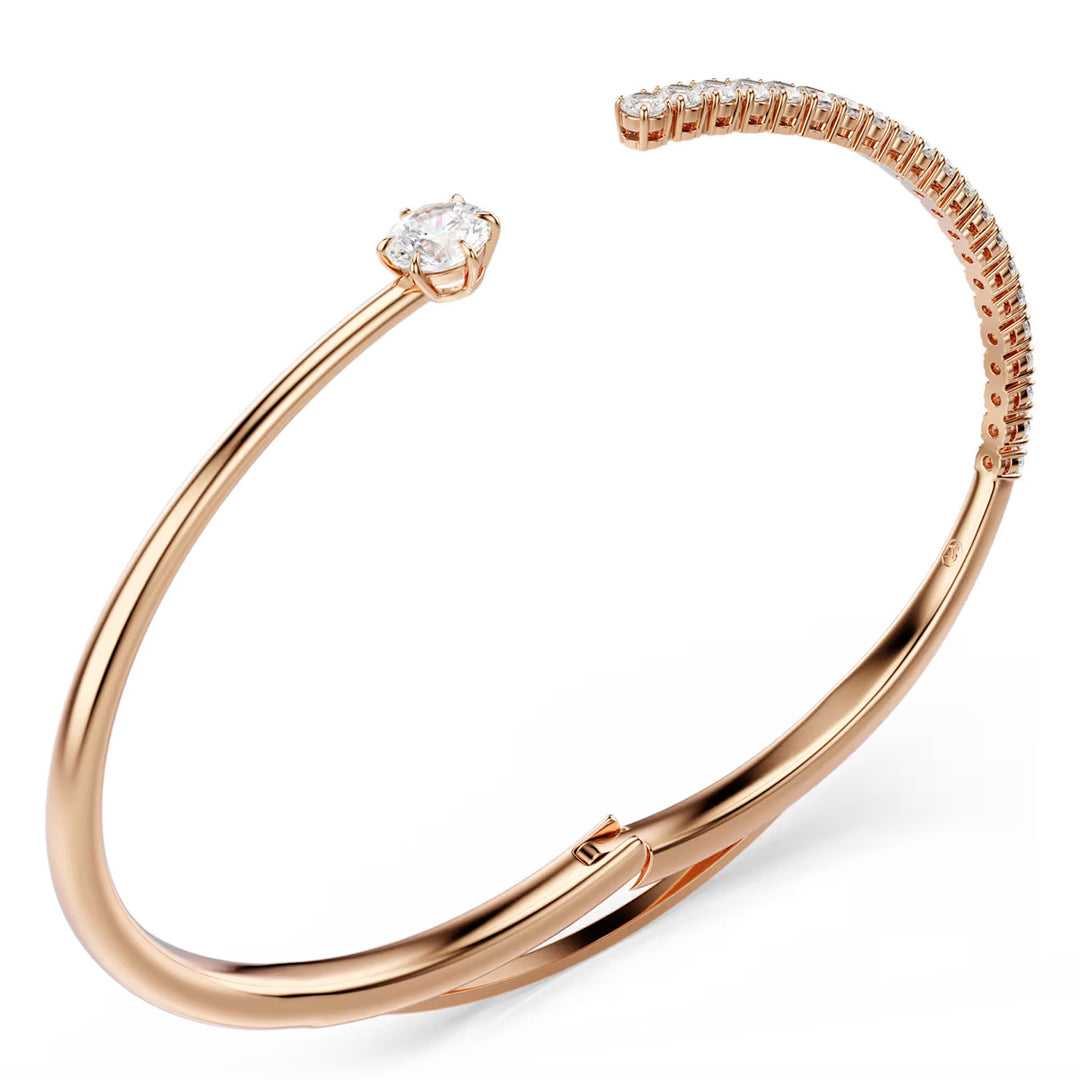 Swarovski Matrix Armreif Rundschliff Weiss 18K roségoldbeschichtet