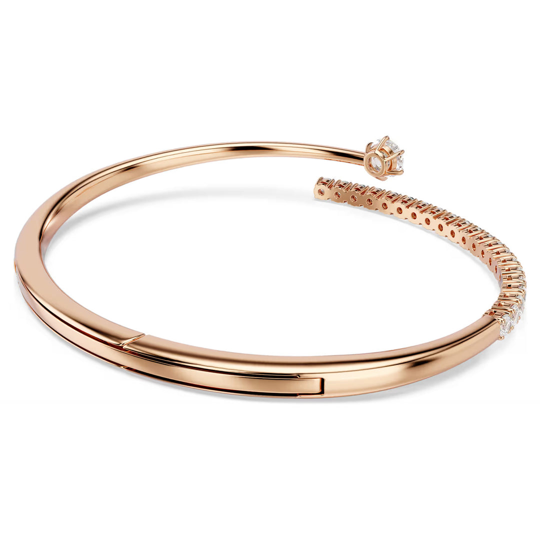 Swarovski Matrix Armreif Rundschliff Weiss 18K roségoldbeschichtet