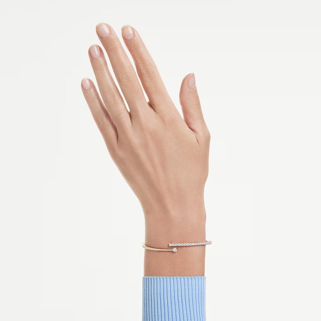 Swarovski Matrix Armreif Rundschliff Weiss 18K roségoldbeschichtet