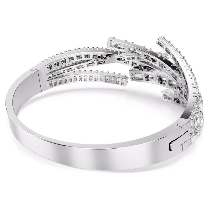 Swarovski Matrix Armreif Verschiedene Schliffe Weiss Rhodiniert