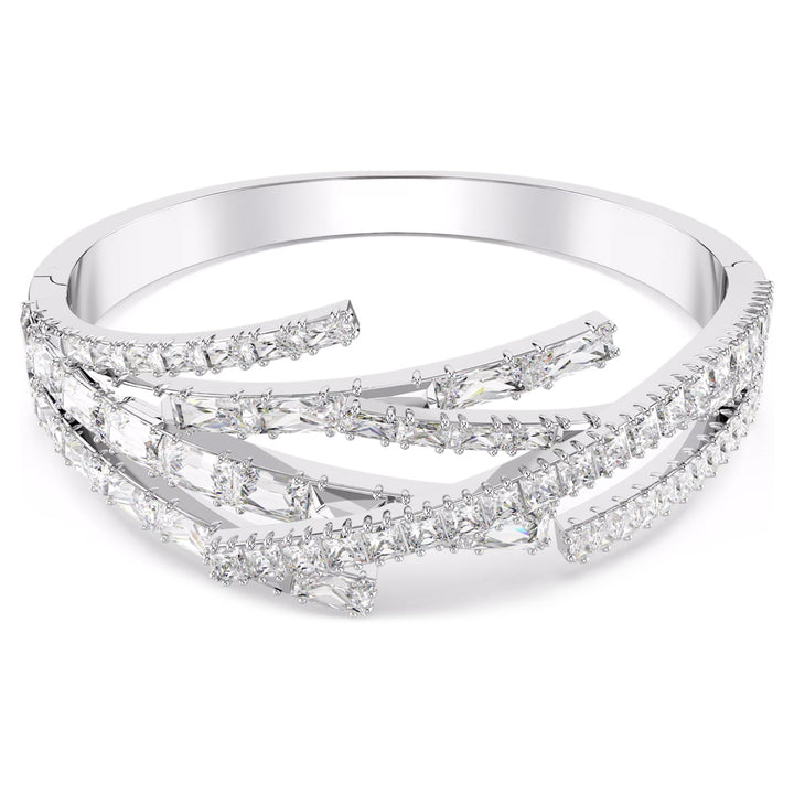 Swarovski Matrix Bangle Mixed cuts White Rhodium plated