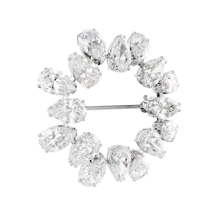 Swarovski Matrix Brosche Tropfenschliff Weiss Rhodiniert - 5714646