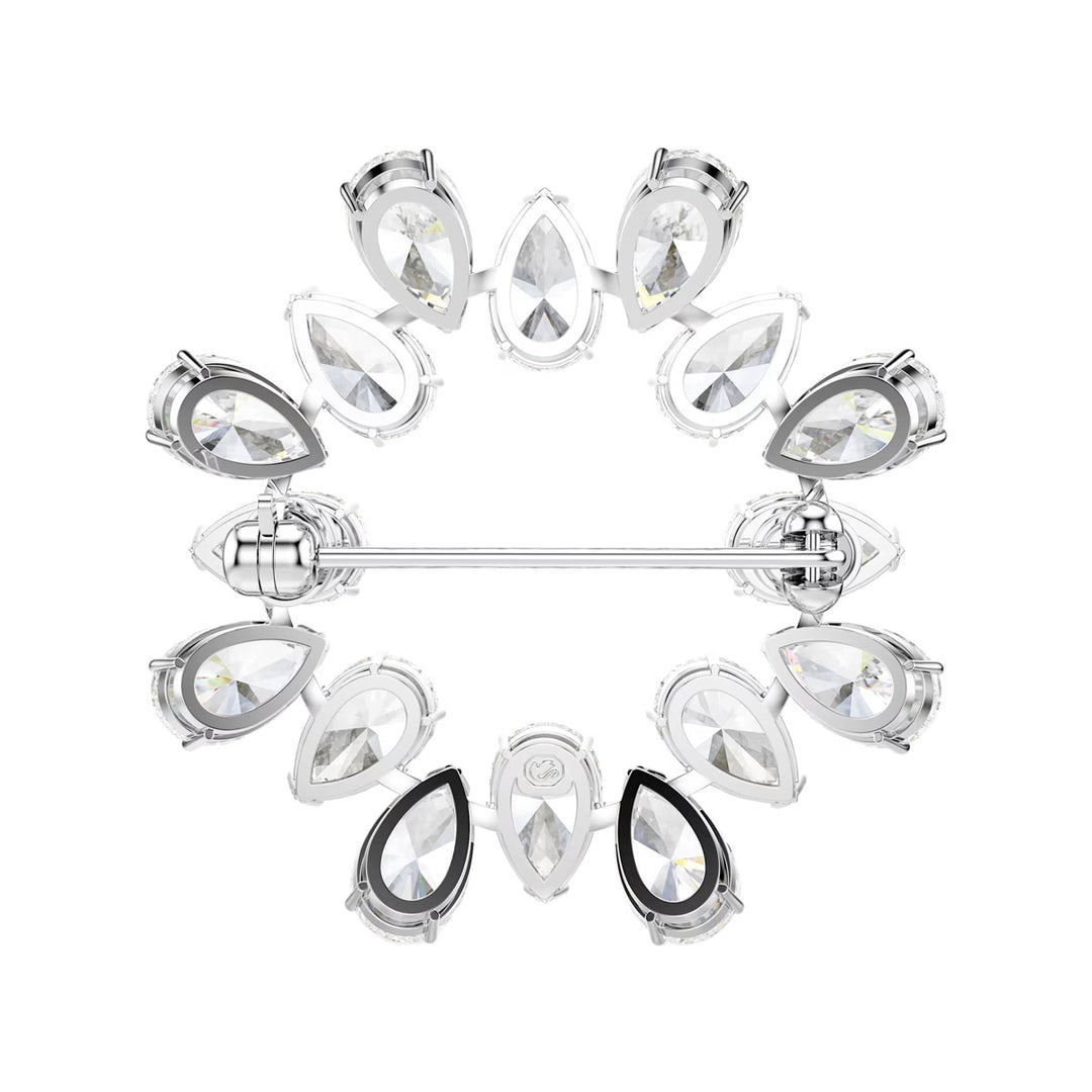 Swarovski Matrix Brosche Tropfenschliff Weiss Rhodiniert - 5714646