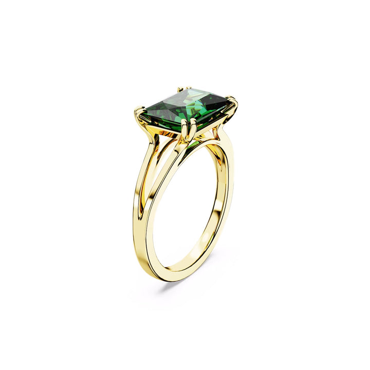 Swarovski Stilla Cocktail Ring Rechteckschliff Grün Goldlegierungsschicht