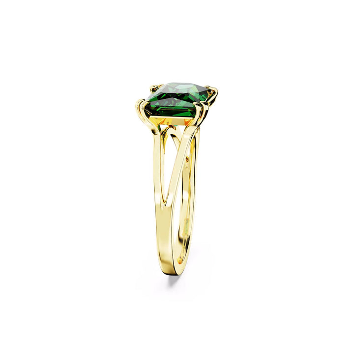 Swarovski Stilla Cocktail Ring Rechteckschliff Grün Goldlegierungsschicht