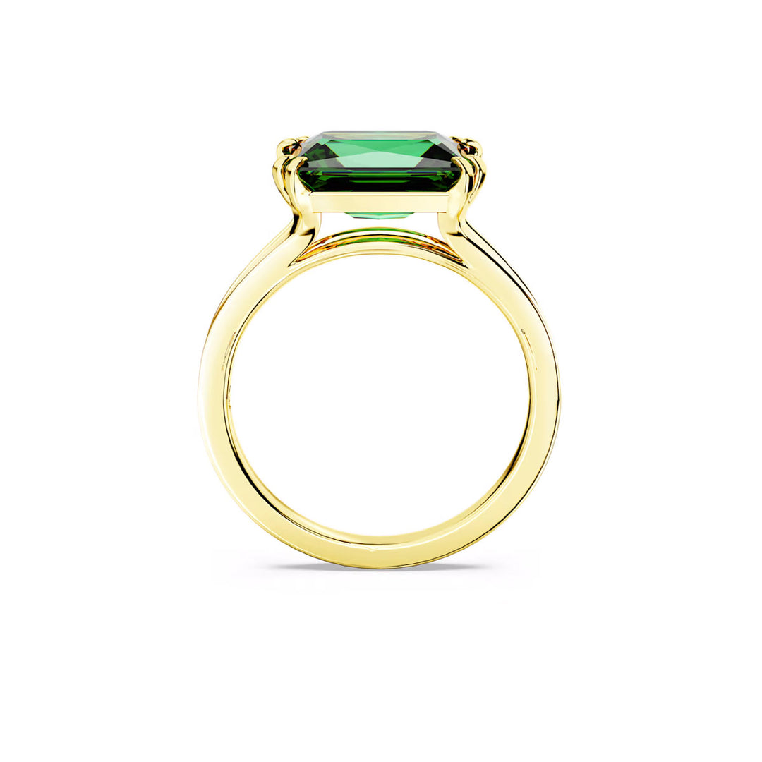 Swarovski Stilla Cocktail Ring Rechteckschliff Grün Goldlegierungsschicht