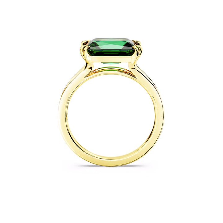 Swarovski Stilla Cocktail Ring Rechteckschliff Grün Goldlegierungsschicht