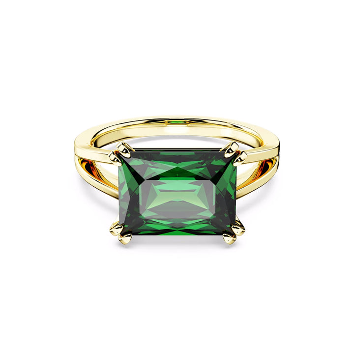 Swarovski Matrix Cocktail Ring Rechteckschliff Grün Gold