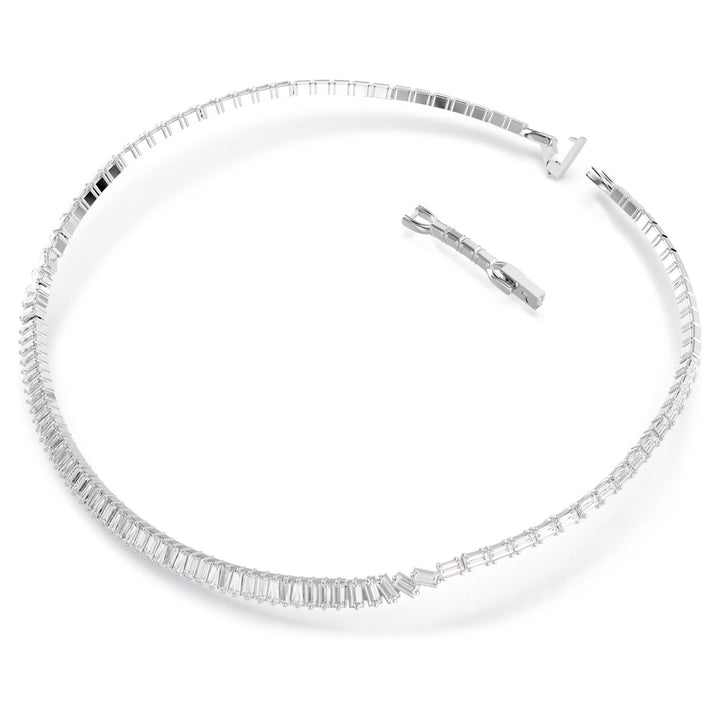 Swarovski Matrix Halskette Baguette Schliff Weiss Rhodiniert - 5727111