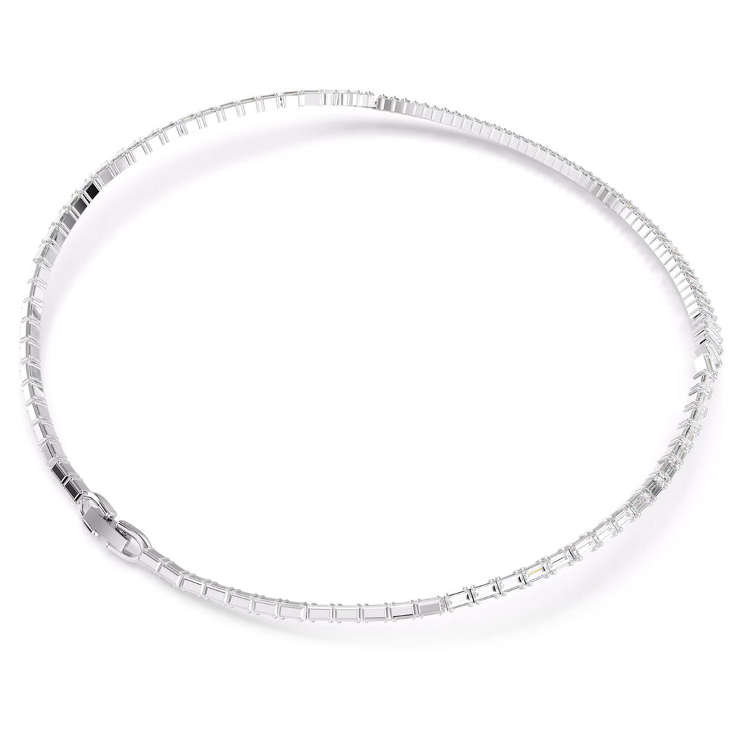 Swarovski Matrix Halskette Baguette Schliff Weiss Rhodiniert - 5727111