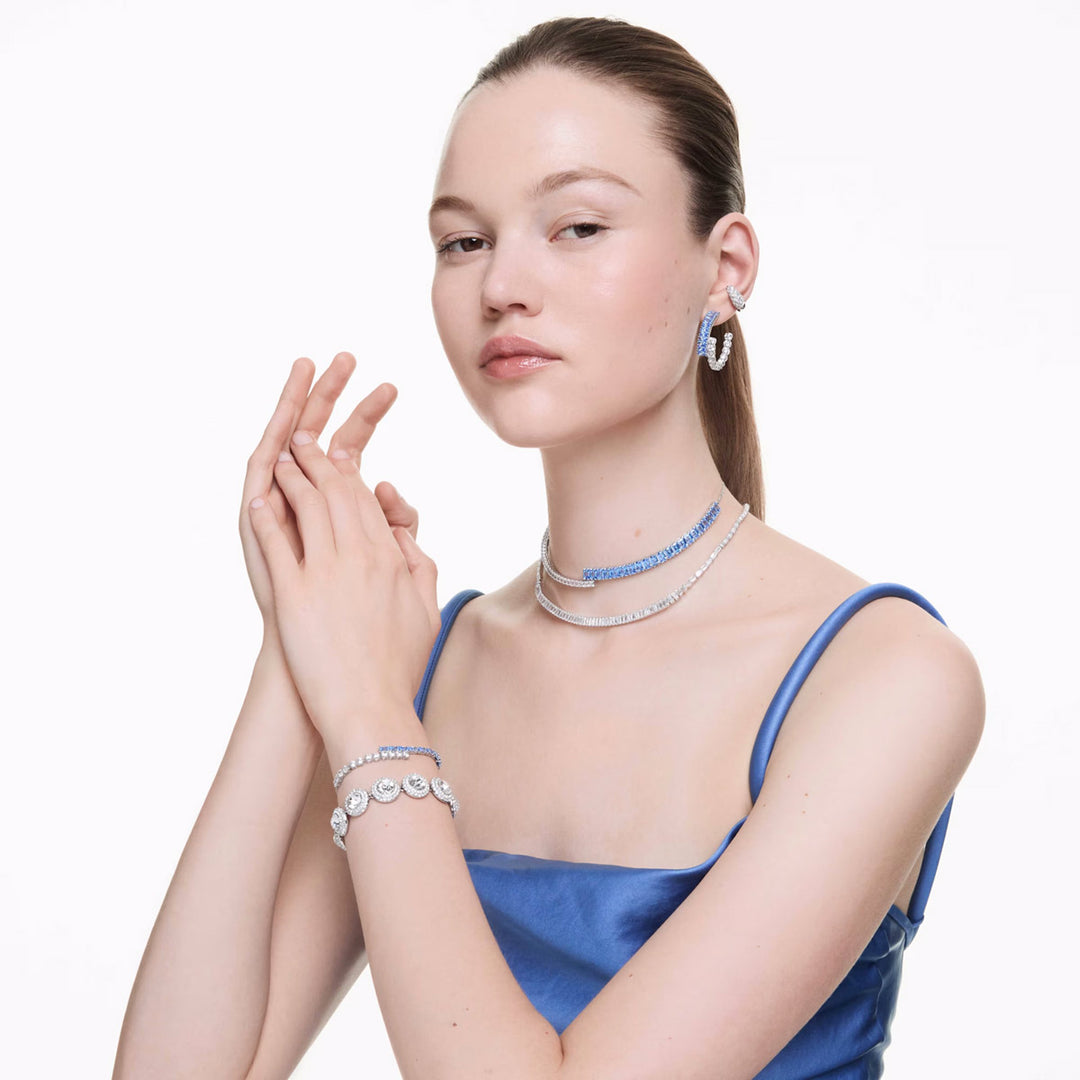 Swarovski Matrix Halskette Baguette Schliff Weiss Rhodiniert - 5727111