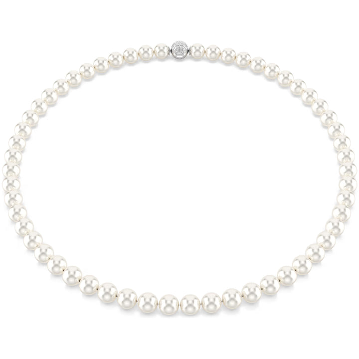 Swarovski Matrix Halskette Kristallperle Weiss Rhodiniert - 5747746