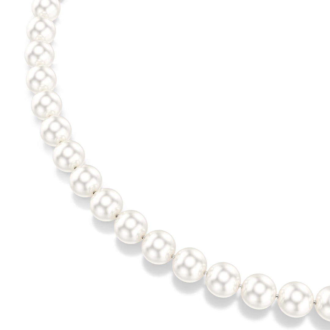 Swarovski Matrix Halskette Kristallperle Weiss Rhodiniert - 5747746