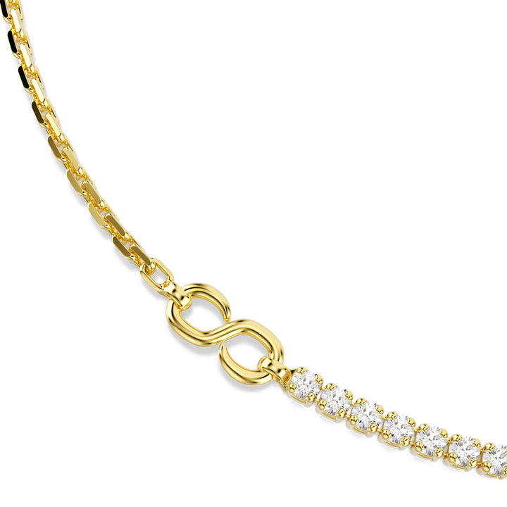 Swarovski Matrix Halskette Rundschliff Weiss 18K goldbeschichtet - 5747717