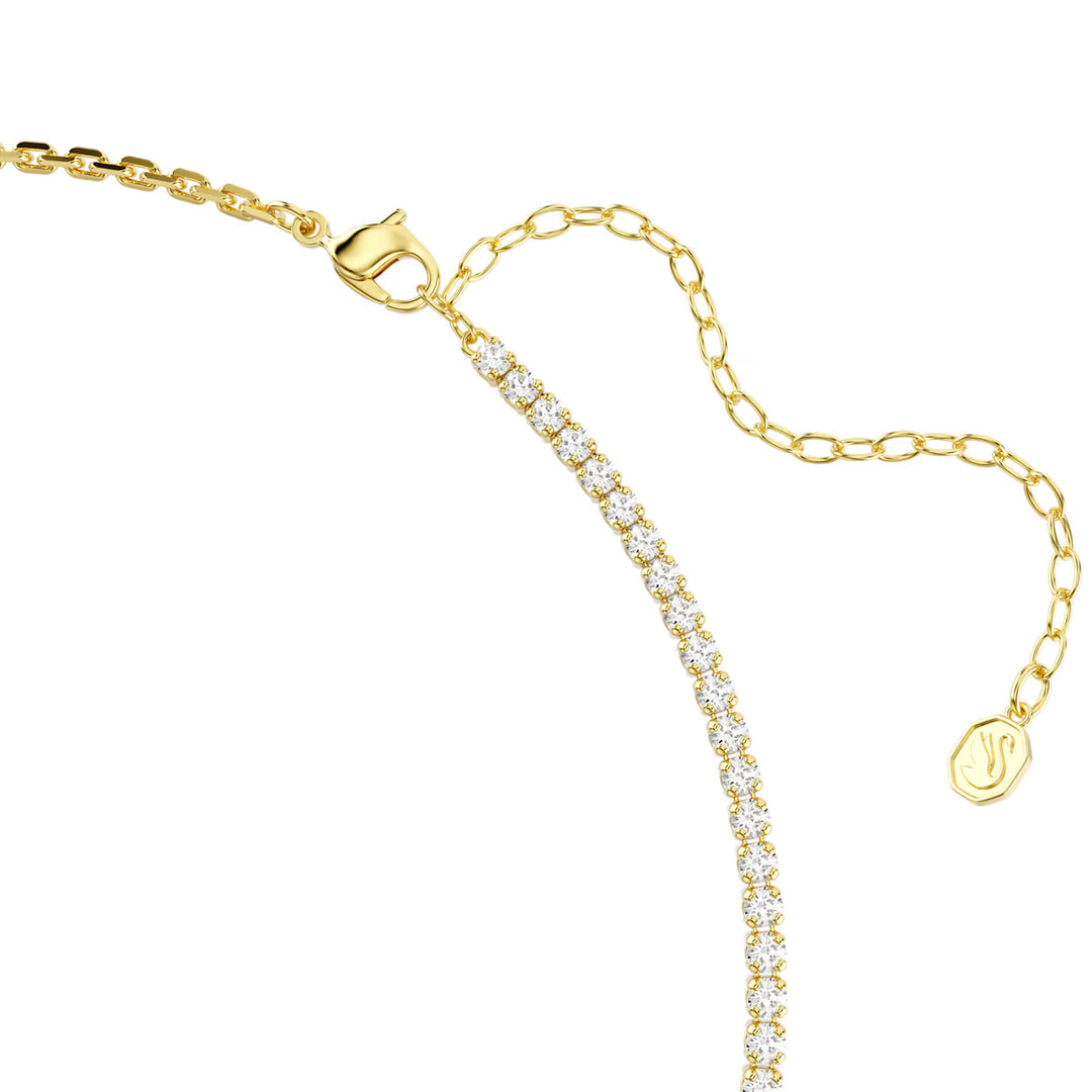 Swarovski Matrix Halskette Rundschliff Weiss 18K goldbeschichtet - 5747717