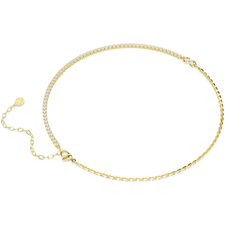 Swarovski Matrix Halskette Rundschliff Weiss 18K goldbeschichtet - 5747717