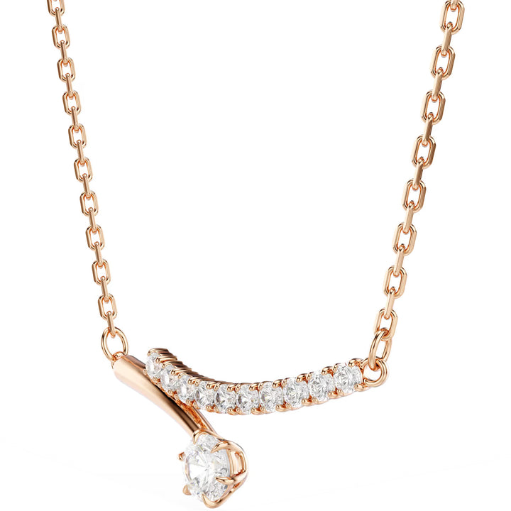 Swarovski Matrix Halskette Rundschliff Weiss 18K roségoldbeschichtet - 5763823