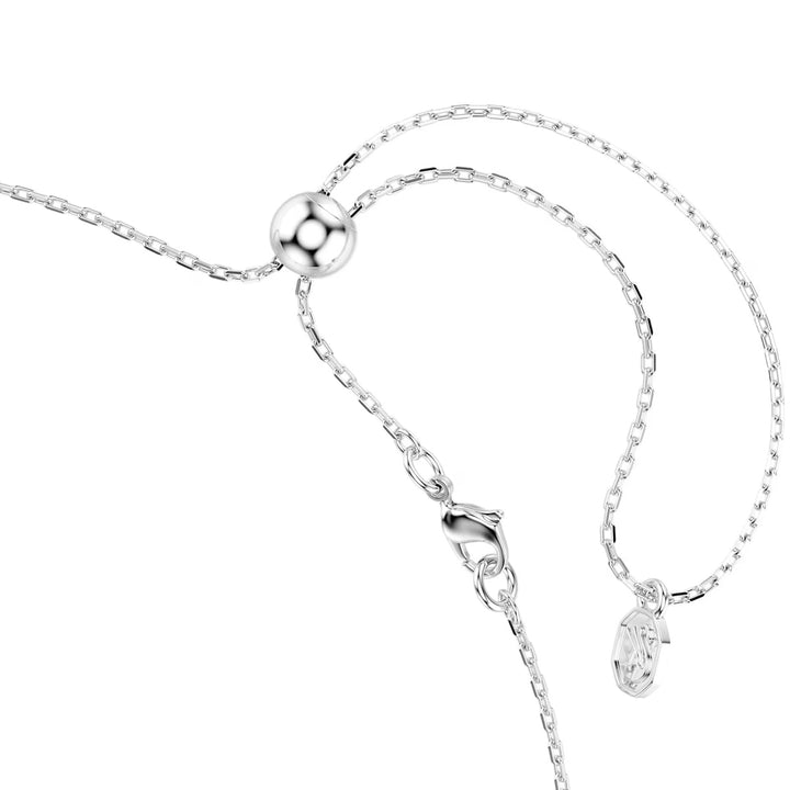 Swarovski Matrix Halskette Rundschliff Weiss Rhodiniert - 5754020
