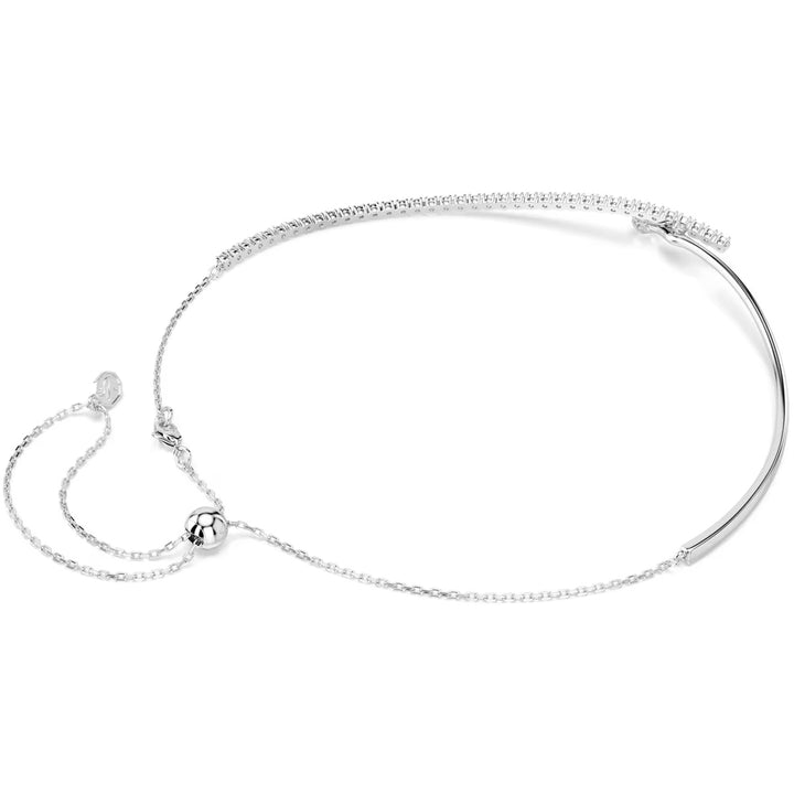 Swarovski Matrix Halskette Rundschliff Weiss Rhodiniert - 5754020