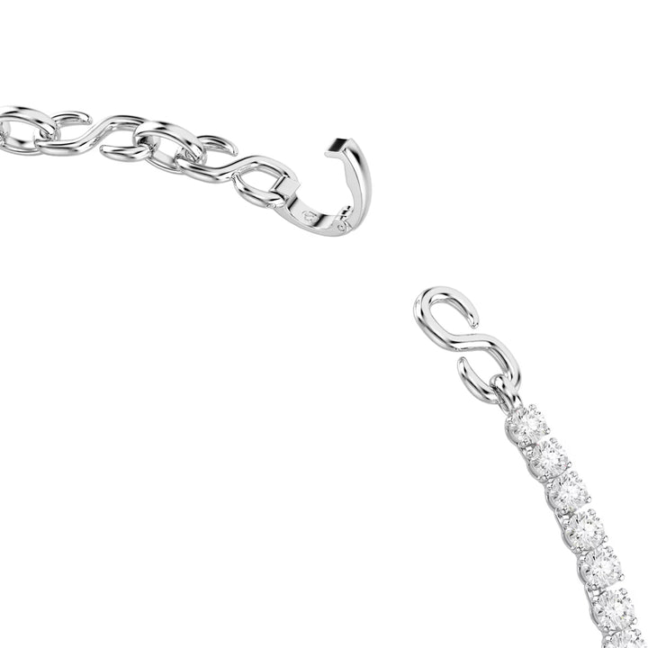 Swarovski Matrix Halskette S Form Rundschliff Weiss Rhodiniert - 5747732