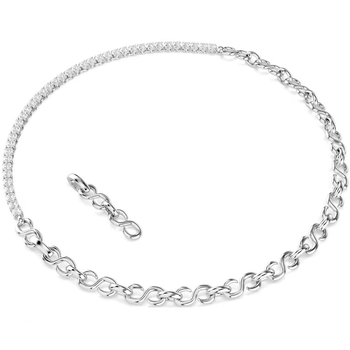 Swarovski Matrix Halskette S Form Rundschliff Weiss Rhodiniert - 5747732