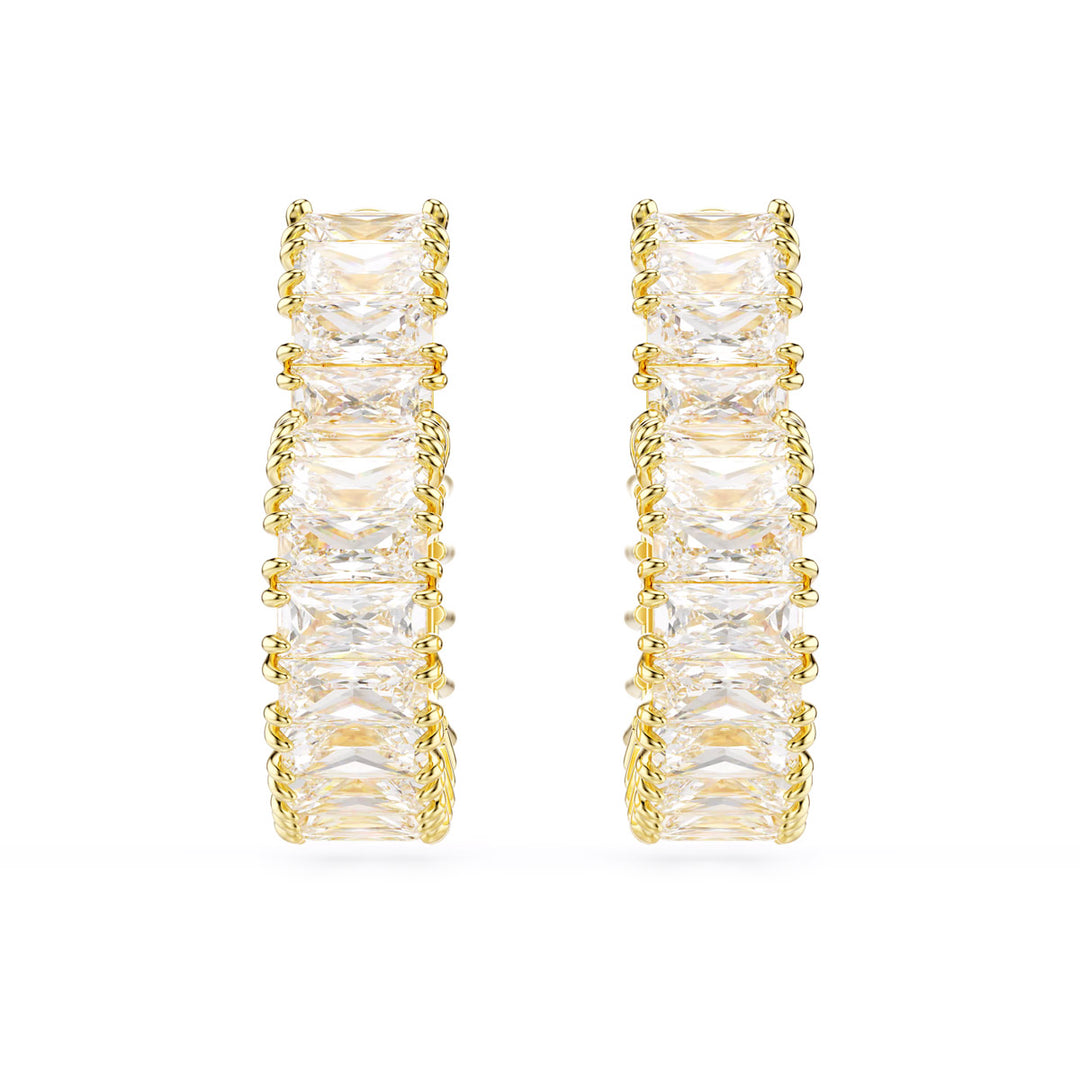 Swarovski Matrix Kreolen Baguette Schliff Herz Klein Weiss Goldlegierungsschicht - 5693512