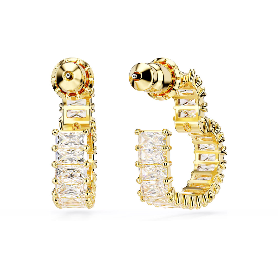 Swarovski Matrix Kreolen Baguette Schliff Herz Klein Weiss Goldlegierungsschicht - 5693512
