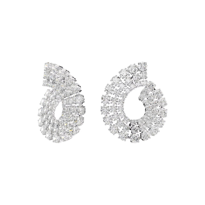 Swarovski Matrix Kreolen Gemischte Rundschliffe Weiss Rhodiniert - 5705834