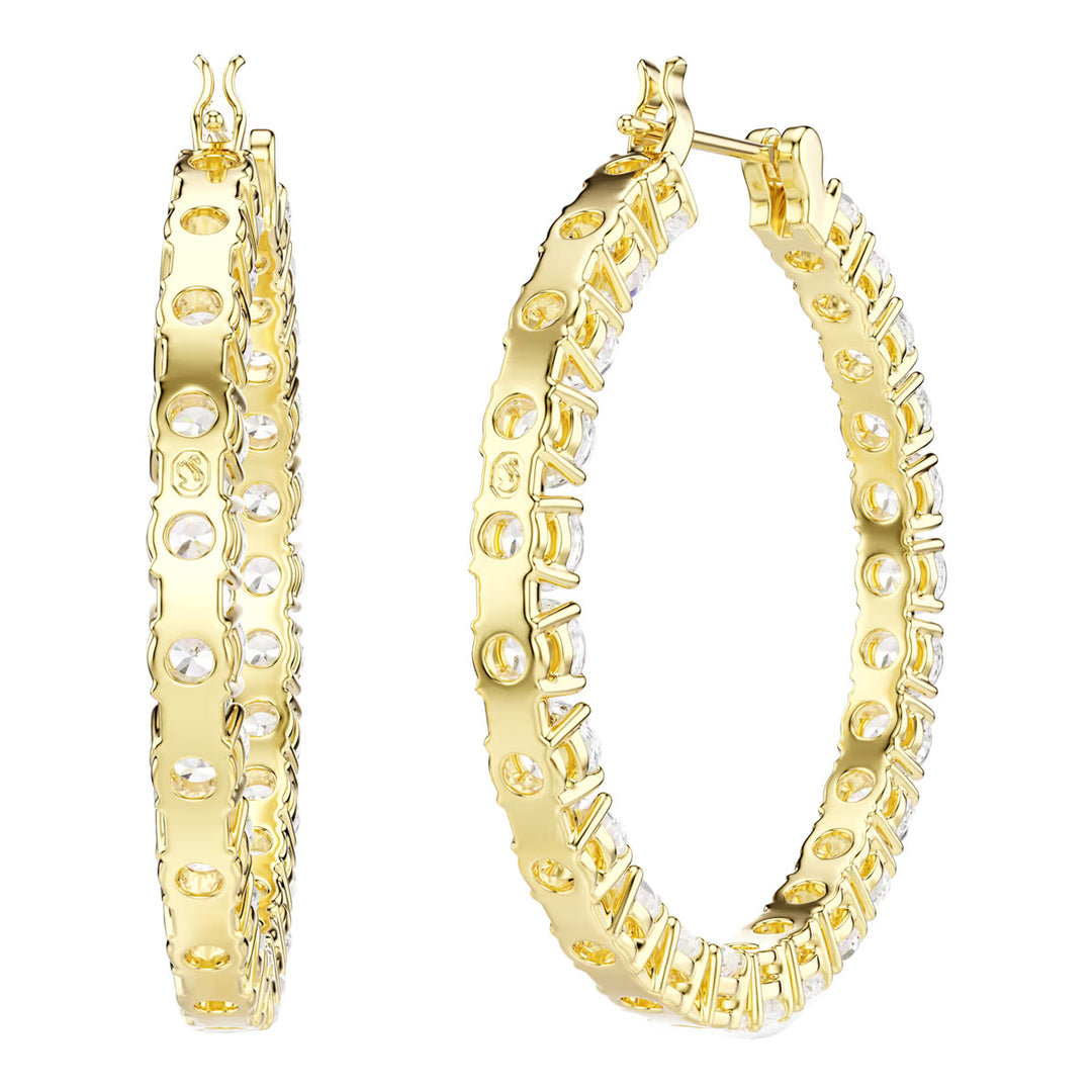 Swarovski Matrix Kreolen Rundschliff Weiss Goldlegierungsschicht - 5750620