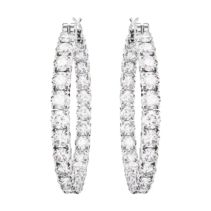 Swarovski Matrix Kreolen Rundschliff Weiss Rhodiniert - 5647715