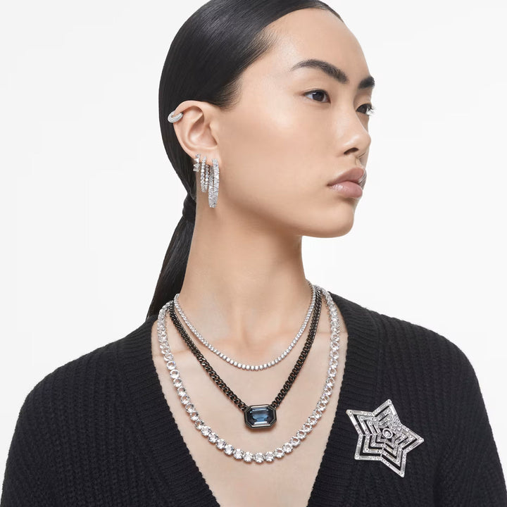 Swarovski Matrix Kreolen Rundschliff Weiss Rhodiniert - 5647715