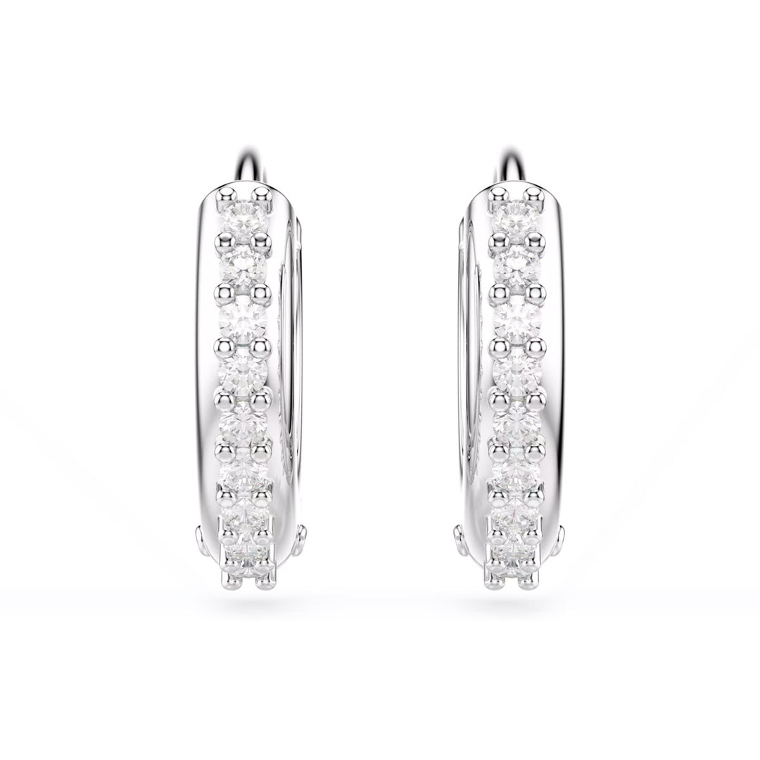 Swarovski Matrix Kreolen Rundschliff Weiss Rhodiniert - 5690670
