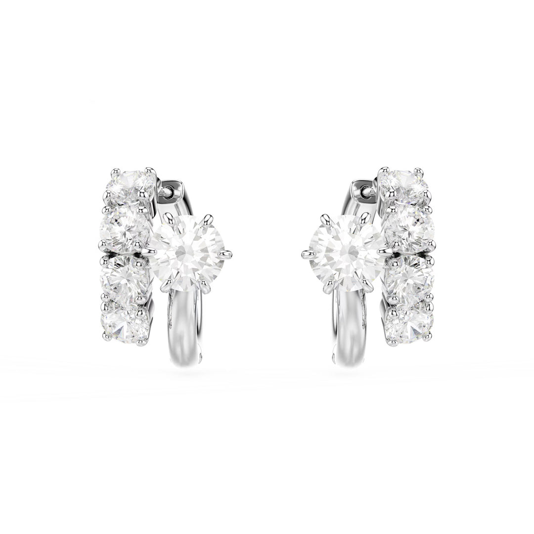 Swarovski Matrix Kreolen Rundschliff Weiss Rhodiniert - 5753572