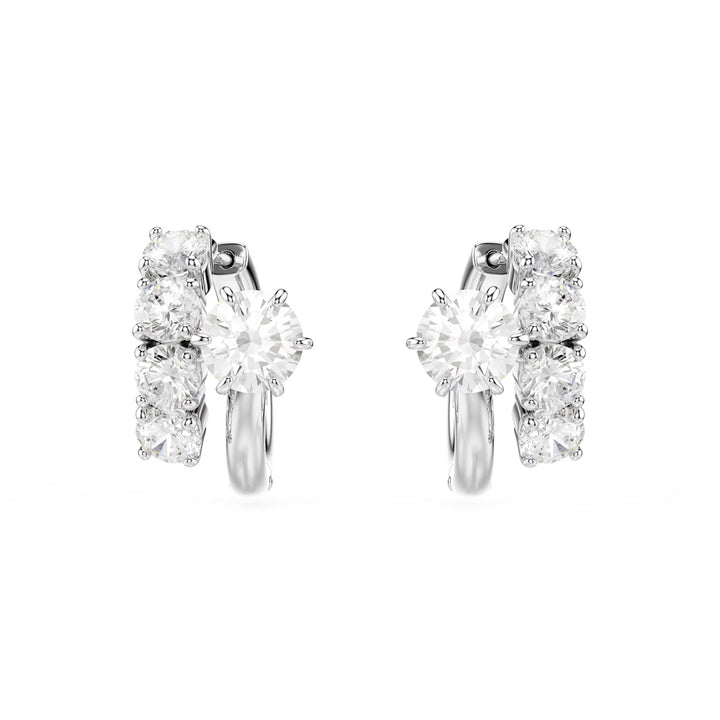 Swarovski Matrix Kreolen Rundschliff Weiss Rhodiniert - 5753572