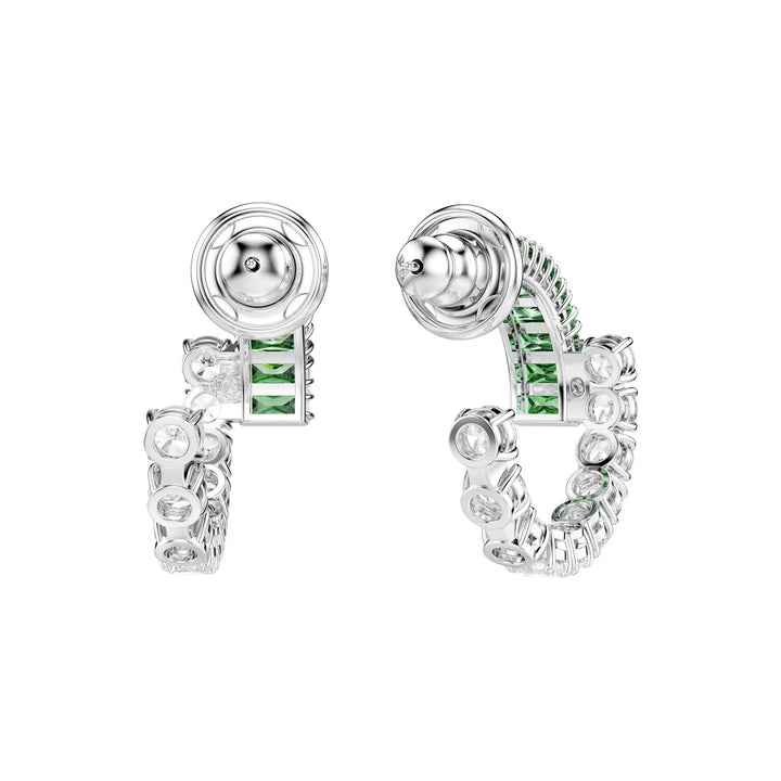 Swarovski Matrix Kreolen Verschiedene Schliffe Grün Rhodiniert - 5732264